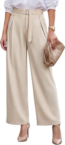 Blooming Jelly Women High Waist Wide Leg Dress Pants Business Casual Palazzo Pants Button Flowy Loose Slacks Trousers in Saudi Arabia