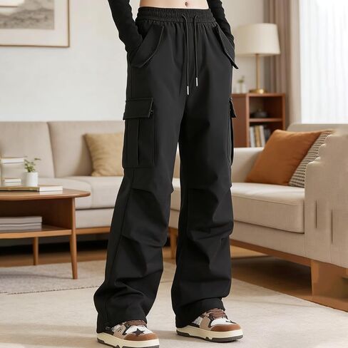 Womens Cargo Pants Straight Leg Loose Fit with Pockets Lightweight Casual Pants in Saudi Arabia