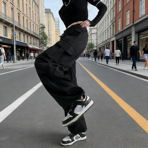 Womens Cargo Pants Straight Leg Loose Fit with Pockets Lightweight Casual Pants in Saudi Arabia