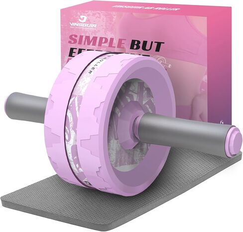 Vinsguir Ab Roller Wheel, Abs Workout Equipment for Abdominal & Core Strength Training, Exercise Wheels for Home Gym, Fitness Equipment for Core Workout with Knee Pad Accessories in Saudi Arabia