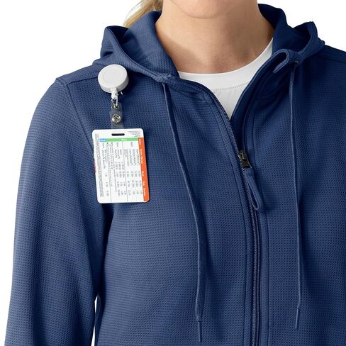 Carhartt Layers Scrubs for Women, Full Zip Waffle Hoodie - Navy, L in Saudi Arabia