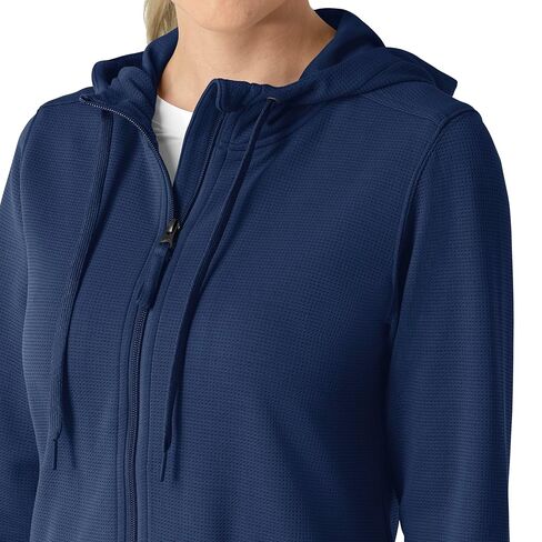 Carhartt Layers Scrubs for Women, Full Zip Waffle Hoodie - Navy, L in Saudi Arabia