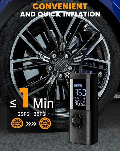 تيمولا جامب ستارتر مع ضاغط هواء 14.8 فولت 6000 مللي أمبير في الساعة، صندوق القفز المحمول لبطارية السيارة و7 أمبير 150 رطل لكل بوصة مربعة منفاخ إطارات للسيارات والشاحنات وسيارات الدفع الرباعي مع ضوء LED in Kuwait