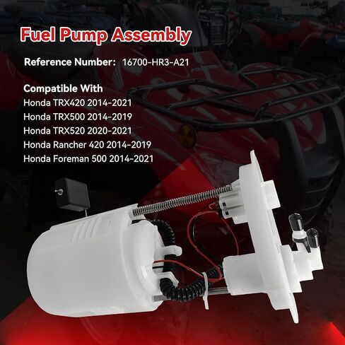 مجموعة مضخة الوقود 16700-HR3-A21 متوافقة مع Honda TRX420 2014-2021 TRX500 Rancher 420 2014-2019 فورمان 500 2014-2021 TRX520 2020-2021 استبدال مضخة الوقود 16700-HR3-A21 in Kuwait