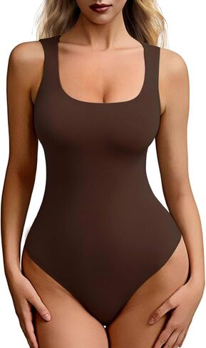 بدلة نسائية بدون أكمام - بدلة للجسم مثيرة بدون أكمام ورقبة مربعة وطبقات أساسية ملابس يومية أنيقة in Kuwait