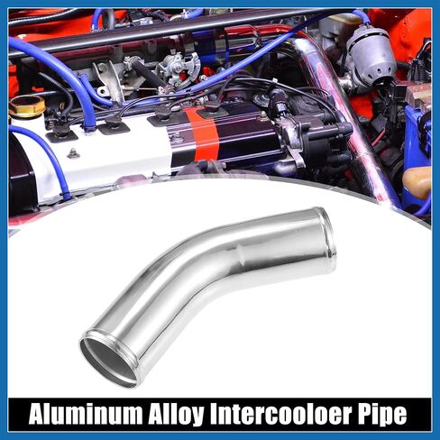 76mm 3" OD 4" 100mm Leg Length Universal Car Aluminum Alloy Tube Intercooler Pipe 45 Degree Bend Elbow Air Intake Joiners Tubing - Pack of 1 Item Replacement in Saudi Arabia