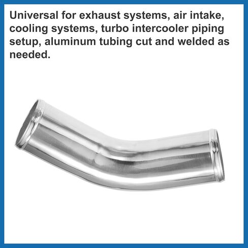76mm 3" OD 4" 100mm Leg Length Universal Car Aluminum Alloy Tube Intercooler Pipe 45 Degree Bend Elbow Air Intake Joiners Tubing - Pack of 1 Item Replacement in Saudi Arabia