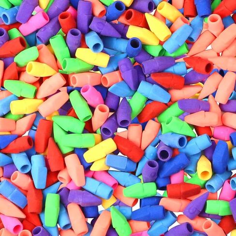 Generic Multicolor Pencil Top Erasers - 50Pcs, Round, Oval, Non-Abrasive, Plastic in Saudi Arabia