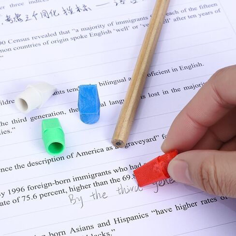 Generic Multicolor Pencil Top Erasers - 50Pcs, Round, Oval, Non-Abrasive, Plastic in Saudi Arabia