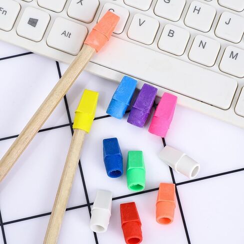 Generic Multicolor Pencil Top Erasers - 50Pcs, Round, Oval, Non-Abrasive, Plastic in Saudi Arabia