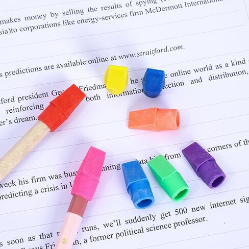 Generic Multicolor Pencil Top Erasers - 50Pcs, Round, Oval, Non-Abrasive, Plastic in Saudi Arabia