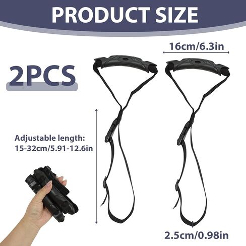 Car Handle Strap, 2 Pack Auto Cane Grab Bar with Adjustable Polyester Webbing and PVC Handles, Portable Standing Aid for Cars, Trucks, SUVs, Jeeps, Seniors, Pregnant Women and Injured Individuals in Saudi Arabia