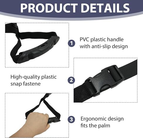 Car Handle Strap, 2 Pack Auto Cane Grab Bar with Adjustable Polyester Webbing and PVC Handles, Portable Standing Aid for Cars, Trucks, SUVs, Jeeps, Seniors, Pregnant Women and Injured Individuals in Saudi Arabia
