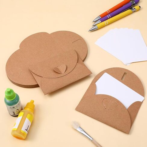 25 مجموعة من البطاقات الصغيرة مع المظاريف، مظاريف صغيرة لطيفة مع بطاقات ملاحظات فارغة، بطاقة صغيرة مقاس 3.93 × 2.75 بوصة مع مظروف مع مشبك على شكل قلب لحاملي بطاقات الهدايا لحفلات الزفاف وحفلات التخرج in Saudi Arabia