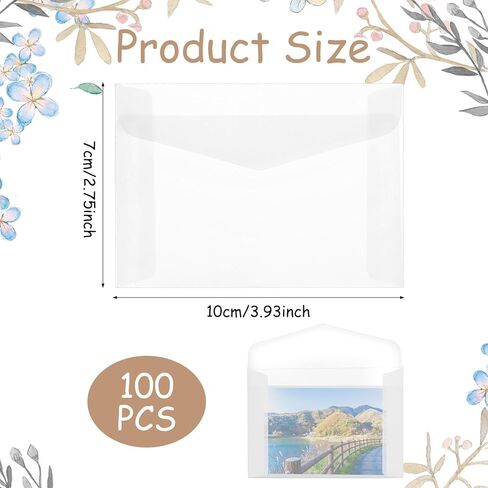 100 قطعة من الأظرف الزجاجية، ظرف شفاف مقاس 3.9 × 2.8 بوصة للطوابع، وأظرف تذكرة زجاجية لهدايا الزفاف، ظرف صغير لبطاقات المعايدة، مشروع دعوات يانصيب الزفاف in Saudi Arabia