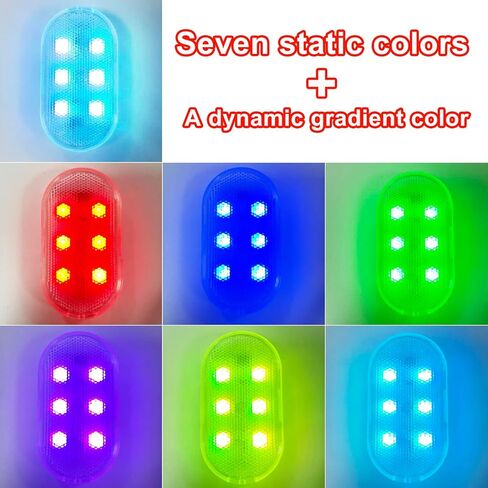 4 Pack Wireless Car LED Lights Touch Control, USB Rechargeable Interior Ambient Light, 7 Colors Switch, Cordless Multicolor LED Dome Lights for Car Truck SUV RV Decor in Saudi Arabia