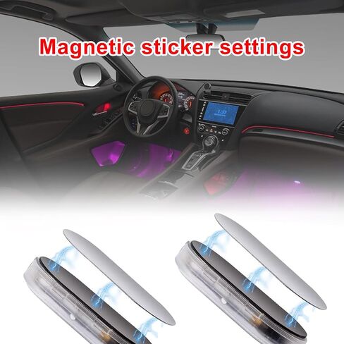 4 Pack Wireless Car LED Lights Touch Control, USB Rechargeable Interior Ambient Light, 7 Colors Switch, Cordless Multicolor LED Dome Lights for Car Truck SUV RV Decor in Saudi Arabia