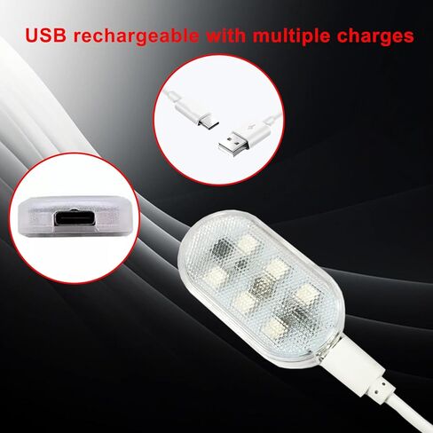 4 Pack Wireless Car LED Lights Touch Control, USB Rechargeable Interior Ambient Light, 7 Colors Switch, Cordless Multicolor LED Dome Lights for Car Truck SUV RV Decor in Saudi Arabia