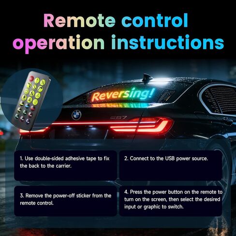 مصابيح LED مرنة على شكل مروحة، تطبيق قابل للبرمجة ولوحة LED للتحكم عن بعد للزجاج الأمامي in Kuwait