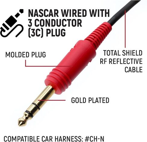 عدة خوذة سلكية NAS Car Red 3C لأجهزة الراديو القوية مع مقبس برعم الأذن 3.5 ملم لأجهزة الراديو والسباقات والاتصالات الإلكترونية in Saudi Arabia