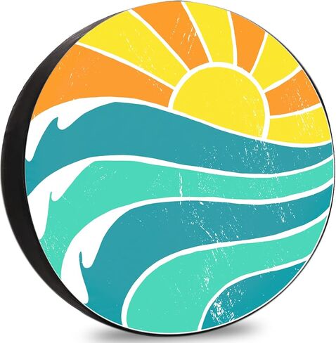 أغطية الإطارات الاحتياطية للمقطورات إطارات موجات الشمس الصيفية للسيارات مقاومة للطقس والغبار عالمية لمقطورة سيارات الدفع الرباعي ومخيم السفر 12 بوصة 13 بوصة 14 بوصة 15 بوصة 16 بوصة 17 بوصة in Kuwait