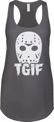 Blittzen Womens Racerback Tank Jason Mask - TGIF - Slasher Film Fan in Saudi Arabia