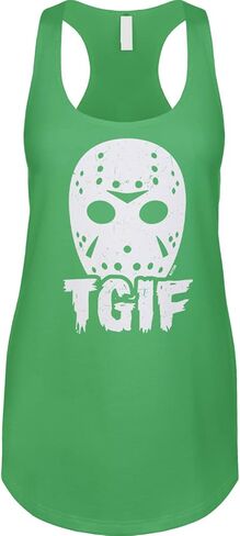 Blittzen Womens Racerback Tank Jason Mask - TGIF - Slasher Film Fan in Saudi Arabia
