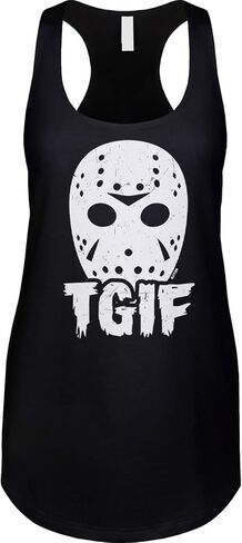 Blittzen Womens Racerback Tank Jason Mask - TGIF - Slasher Film Fan in Saudi Arabia
