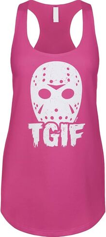 Blittzen Womens Racerback Tank Jason Mask - TGIF - Slasher Film Fan in Saudi Arabia
