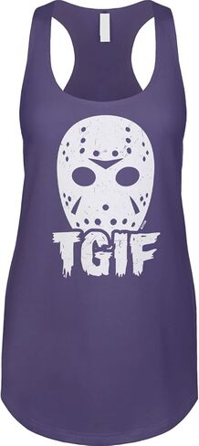 Blittzen Womens Racerback Tank Jason Mask - TGIF - Slasher Film Fan in Saudi Arabia
