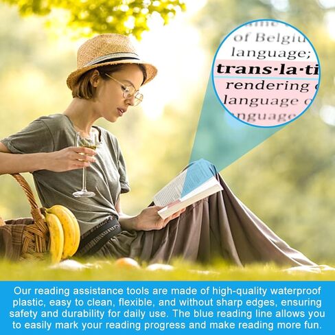 24PCS Guided Reading Strips, 4 Sizes Dyslexia Tools Reading Tracker, Bookmark Accessories Set in Kuwait