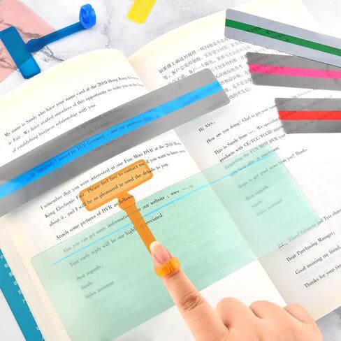 24PCS Guided Reading Strips, 4 Sizes Dyslexia Tools Reading Tracker, Bookmark Accessories Set in Kuwait