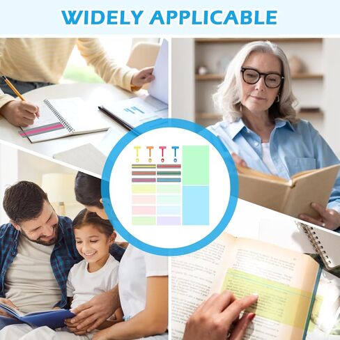 24PCS Guided Reading Strips, 4 Sizes Dyslexia Tools Reading Tracker, Bookmark Accessories Set in Kuwait