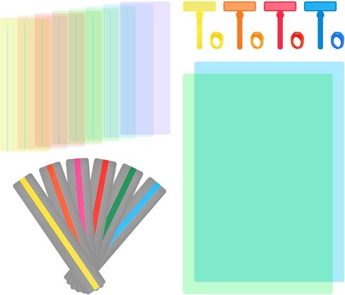 24PCS Guided Reading Strips, 4 Sizes Dyslexia Tools Reading Tracker, Bookmark Accessories Set in Kuwait