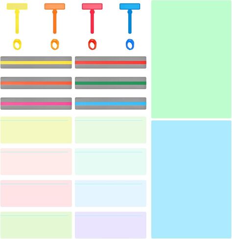 24PCS Guided Reading Strips, 4 Sizes Dyslexia Tools Reading Tracker, Bookmark Accessories Set in Kuwait