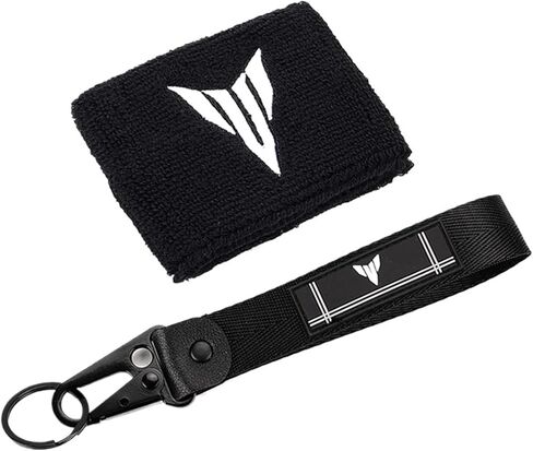 Accessories Brake Fluid Reservoir Cover Elastic Cuff Sock Logo MT Keychain Compatible with TRACER9 /GT Tracer9gt MT09 Mt10 2023 Mt07 (Size : 1 Sock 1 Chain-White) in Saudi Arabia