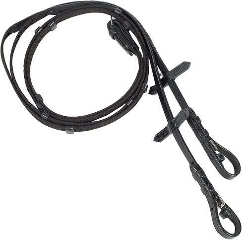 HORZE Slender Grippy Horseback Riding English Web Reins with Hand Stops in Kuwait