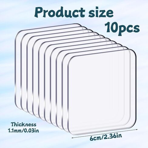 10 Pcs 2.4" Clear Double Sided Adhesive Pads, Squares Waterproof Removable Double Sided Mounting Tape for DIY Craft Home Office Wall Hanging Carpet Fixing in Saudi Arabia