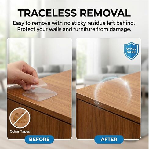10 Pcs 2.4" Clear Double Sided Adhesive Pads, Squares Waterproof Removable Double Sided Mounting Tape for DIY Craft Home Office Wall Hanging Carpet Fixing in Saudi Arabia