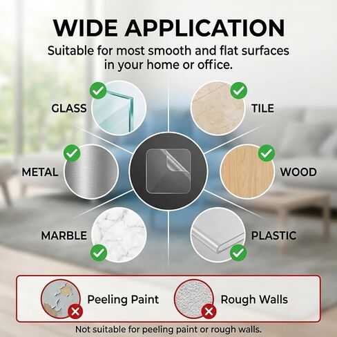 10 Pcs 2.4" Clear Double Sided Adhesive Pads, Squares Waterproof Removable Double Sided Mounting Tape for DIY Craft Home Office Wall Hanging Carpet Fixing in Saudi Arabia