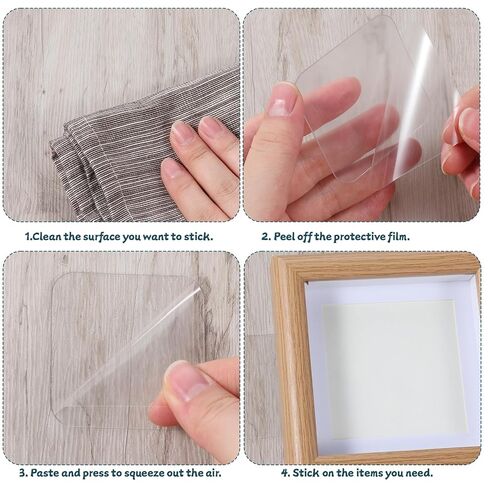 10 Pcs 2.4" Clear Double Sided Adhesive Pads, Squares Waterproof Removable Double Sided Mounting Tape for DIY Craft Home Office Wall Hanging Carpet Fixing in Saudi Arabia