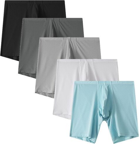 ملابس داخلية بوكسر للرجال مكونة من 5 قطع، ملابس داخلية شبكية قابلة للتمدد بدون خياطة وقابلة للتنفس in Kuwait