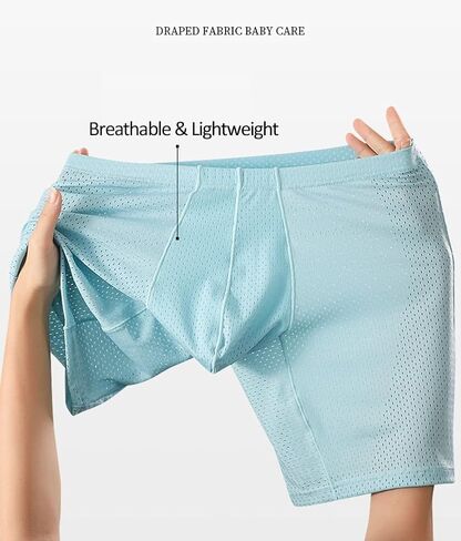 ملابس داخلية بوكسر للرجال مكونة من 5 قطع، ملابس داخلية شبكية قابلة للتمدد بدون خياطة وقابلة للتنفس in Kuwait