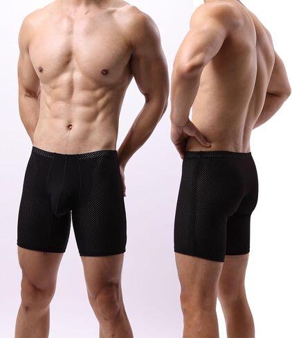 ملابس داخلية بوكسر للرجال مكونة من 5 قطع، ملابس داخلية شبكية قابلة للتمدد بدون خياطة وقابلة للتنفس in Kuwait
