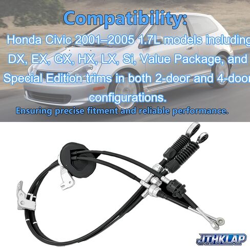 كابل ناقل 54310-S5A-033 متوافق مع Honda Civic 1.7L 2001-2005 DX EX GX HX LX 2 باب و4 أبواب، 2002-2005 Civic Si، 2004-2005 حزمة القيمة المدنية، 2005 EX/LX إصدار خاص استبدال 54310S5A033 in Kuwait