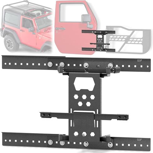 Door Storage System Hangers Rack Bracket Compatible with 2007-2026 Jeep Gladiator JT & Wrangler JK JKU JL JLU Unlimited 2 Doors, Wall Mounted Removable Doors Holder (Front & Rear Doors, Black) in Saudi Arabia