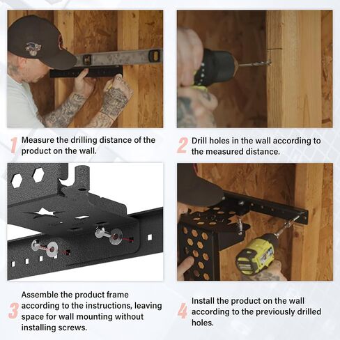 Door Storage System Hangers Rack Bracket Compatible with 2007-2026 Jeep Gladiator JT & Wrangler JK JKU JL JLU Unlimited 2 Doors, Wall Mounted Removable Doors Holder (Front & Rear Doors, Black) in Saudi Arabia