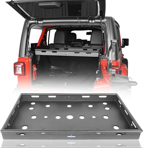 رف إدارة الأمتعة لسلة البضائع الخلفية الداخلية من JLU متوافق مع 2018-2026 Jeep Wrangler JL Unlimited (فقط للجزء العلوي الصلب والجزء العلوي من الطاقة بلمسة واحدة) in Saudi Arabia