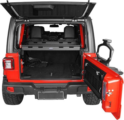 رف إدارة الأمتعة لسلة البضائع الخلفية الداخلية من JLU متوافق مع 2018-2026 Jeep Wrangler JL Unlimited (فقط للجزء العلوي الصلب والجزء العلوي من الطاقة بلمسة واحدة) in Saudi Arabia