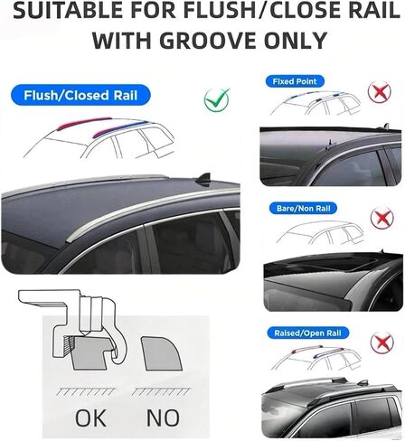 47 Inch Aluminum Roof Rack Cross Bars Universal Fit Flush/Closed Rails with a Gap,Adjustable Cargo Bars, Hold 440 LBS. in Saudi Arabia